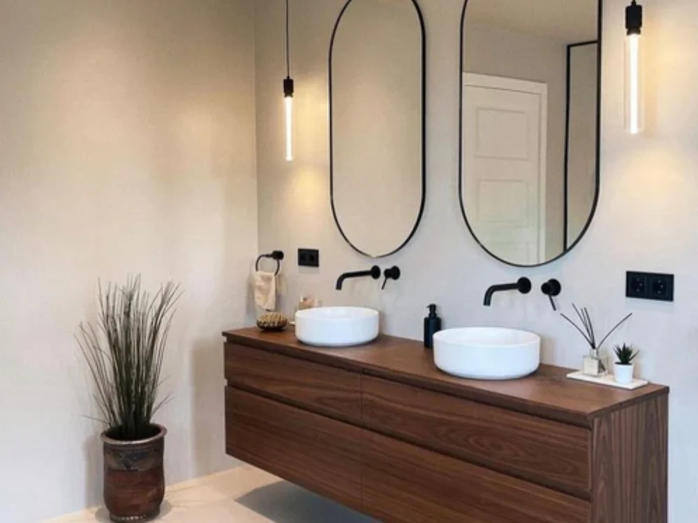 Bathroom oval mirror 600x600 WH 1000x750px